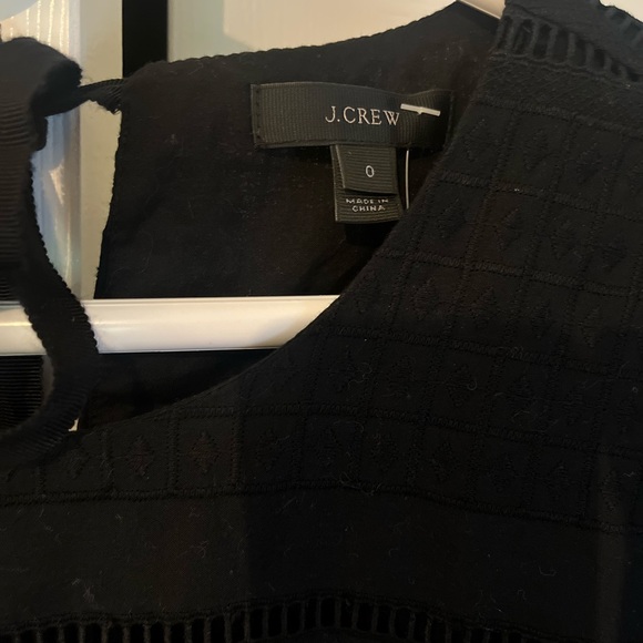 J. Crew 6 black eyelet shift dress with elbow length bell sleeves - Picture 2 of 6